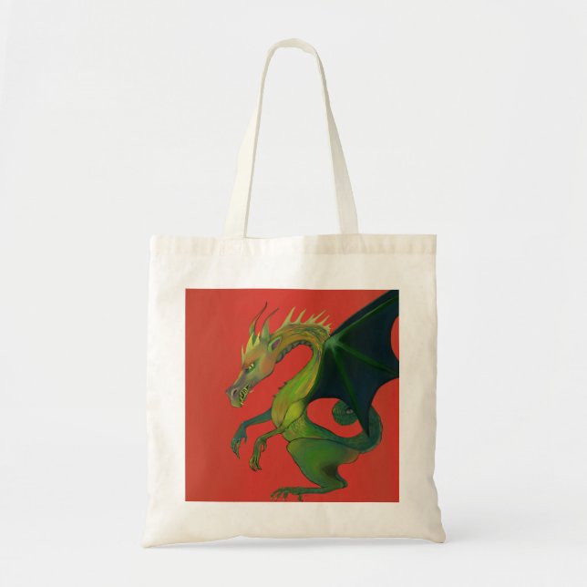 Dragon on Red Tote Bag (Front)