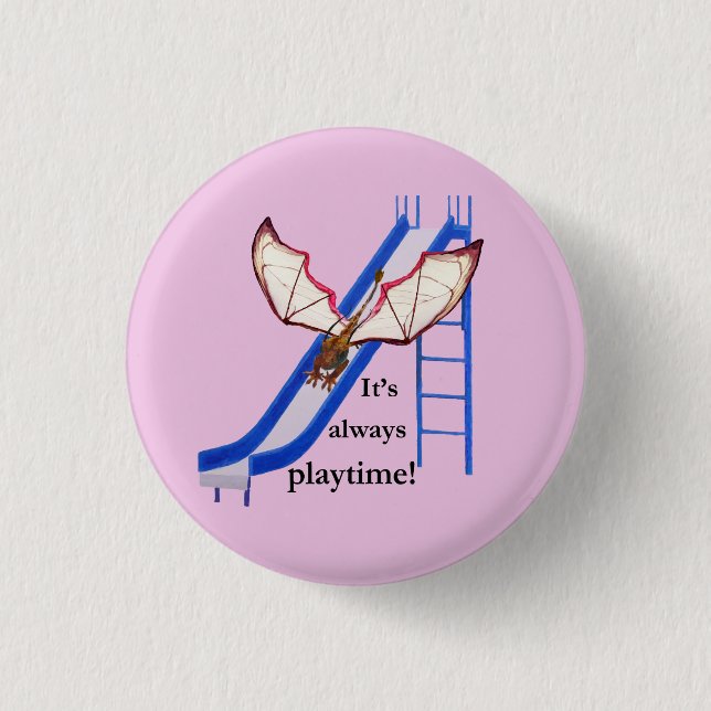 Dragon on Slide 3 Cm Round Badge (Front)