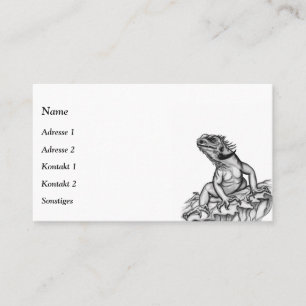 Dragon on the Rock , black and white Design Business Card