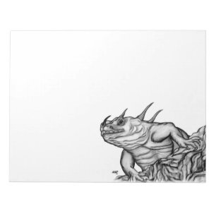 Dragon on the Rock , black and white design Notepad