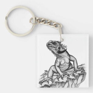Dragon on the Rock Key Ring