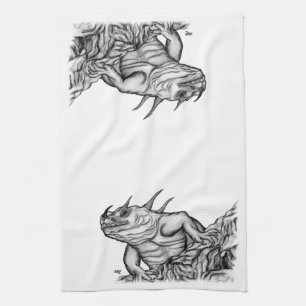 Dragon on the Rock Tea Towel