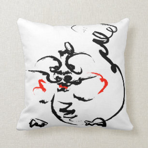 Dragon on white. cushion