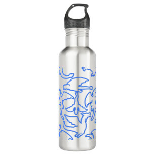 Dragon outline pattern 03.b L Yellow BG 710 Ml Water Bottle
