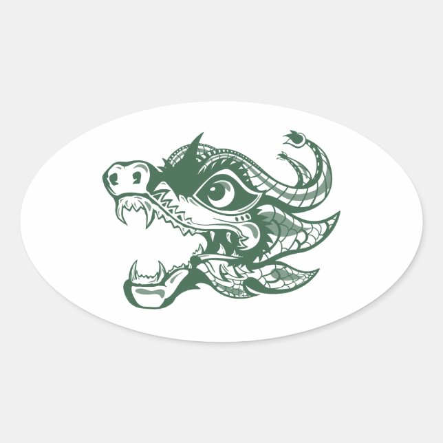 dragon oval sticker (Front)