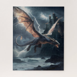 Dragon over the castle. jigsaw puzzle