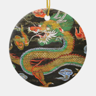 Dragon painting on the Korean ceiling of Sungnyemu Ceramic Tree Decoration
