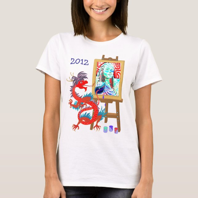 Dragon paints your portrait template Shirt (Front)