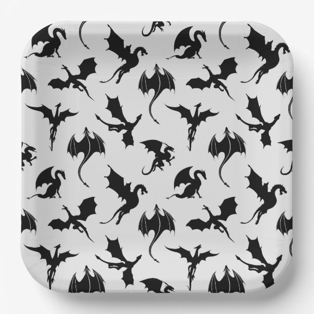 Dragon Paper Plates, Mythical Creature Party Plate (Front)