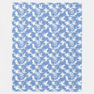 Dragon pattern 01.bx4 Blue BG Fleece Blanket