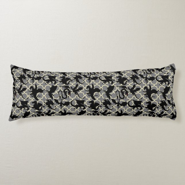 Dragon pattern 01.wx4x4.blue Grey BG Body Cushion (Front)