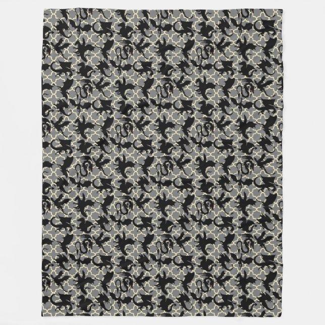Dragon pattern 01.wx4x4.blue Grey BG Fleece Blanket (Front)