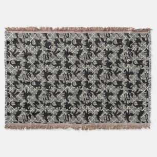 Dragon pattern 01.wx4x4.blue Grey BG Throw Blanket
