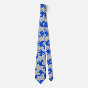 Dragon pattern 02 blue.bwx4 grey BG Tie