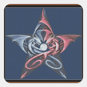 Dragon Pentacle Square Sticker
