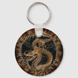 Dragon Pentagram Key Ring