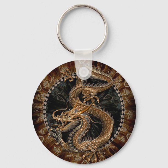 Dragon Pentagram Key Ring (Front)