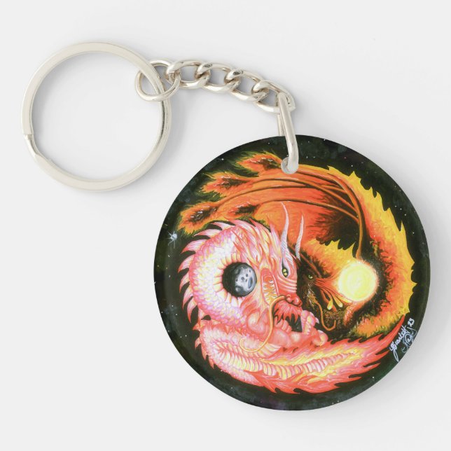Dragon Phoenix Yin-Yang Key Ring (Front)