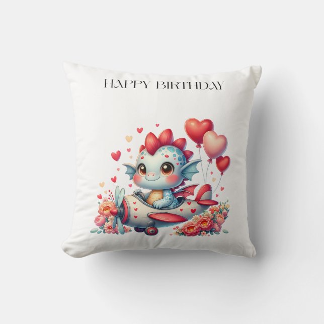 Dragon Pilot Birthday Cushion (Front)