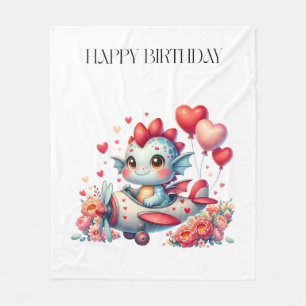 Dragon Pilot Birthday Fleece Blanket