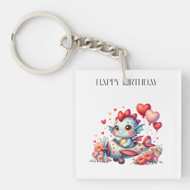 Dragon Pilot Birthday Key Ring (Front)