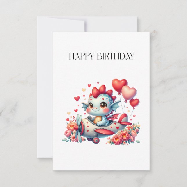 Dragon Pilot Birthday RSVP Card (Front)