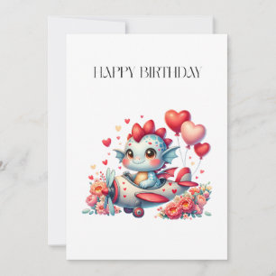 Dragon Pilot Birthday Thank You Card