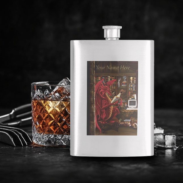 Dragon Podcast Library Hip Flask (Creator Uploaded)