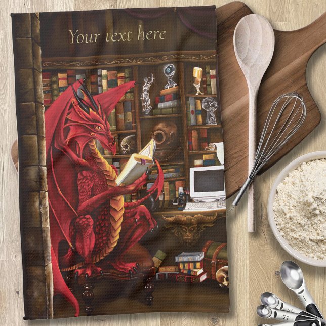 Dragon Podcast Library Tea Towel (Creator Uploaded)
