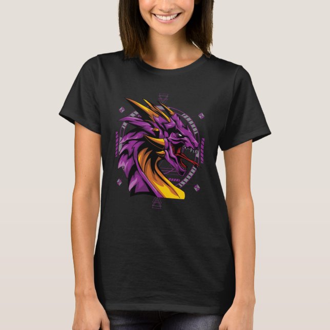 Dragon Pop Aesthetic Sacred Geometry Mandala Mitho T-Shirt (Front)