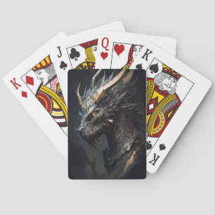 Dragon Portrait Animal Nature Wildlife Painting  Playing Cards