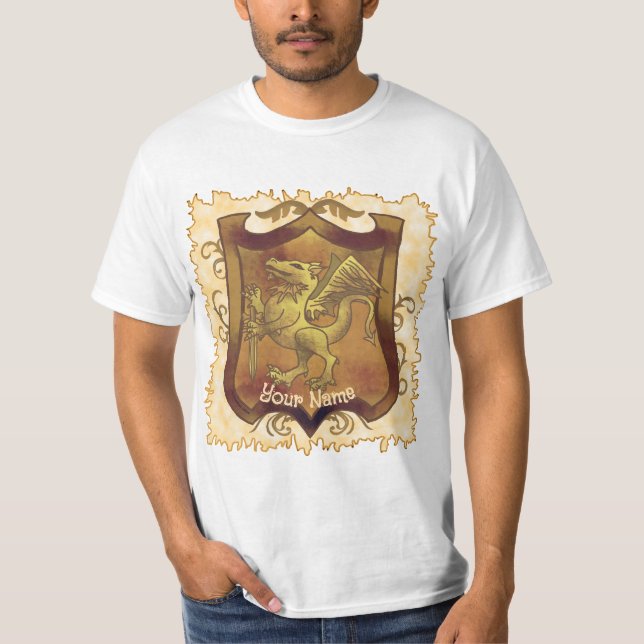 Dragon Quest Shield surname T-Shirt (Front)