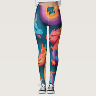 Dragon Rainbow Colourful Personalised Pattern Leggings