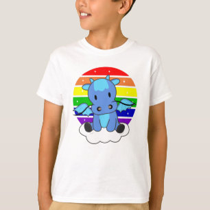Dragon Rainbow Glitter Kawaii Fantasy Colourful T-Shirt