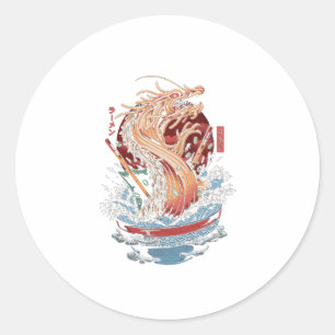Dragon Ramen, Birthday Gift For Asian Foodie Gift Classic Round Sticker
