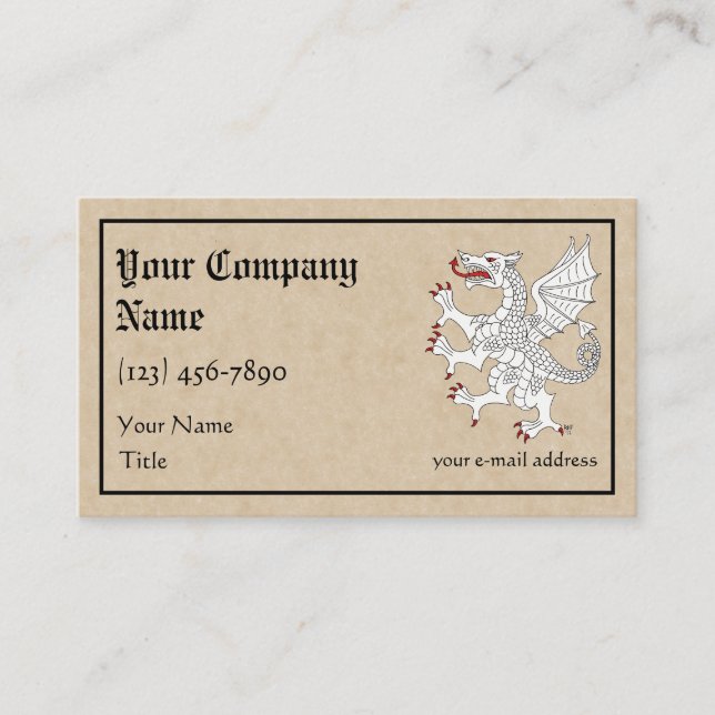 Dragon Rampant Argent Business Card (Front)