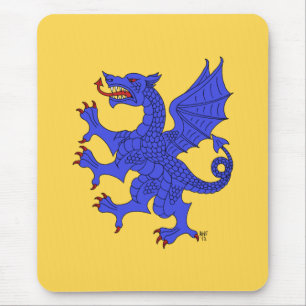 Dragon Rampant Azure Mouse Mat