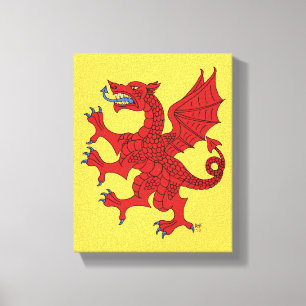 Dragon Rampant Gules Canvas Print