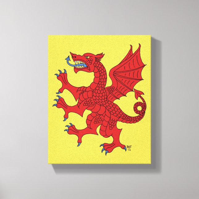 Dragon Rampant Gules Canvas Print (Front)