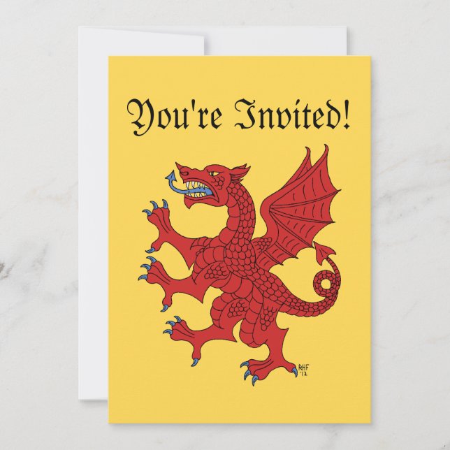 Dragon Rampant Gules Invitation (Front)