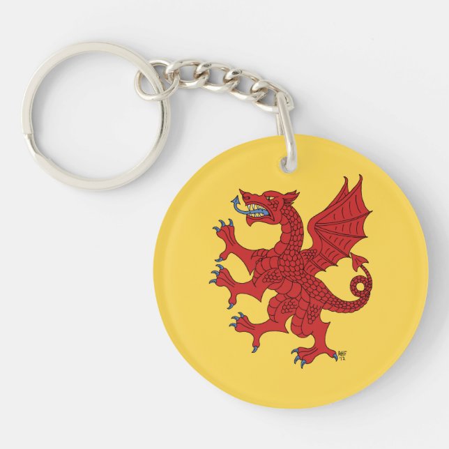 Dragon Rampant Gules Key Ring (Front)