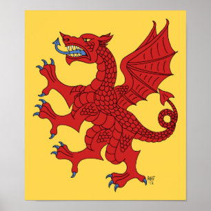 Dragon Rampant Gules Poster