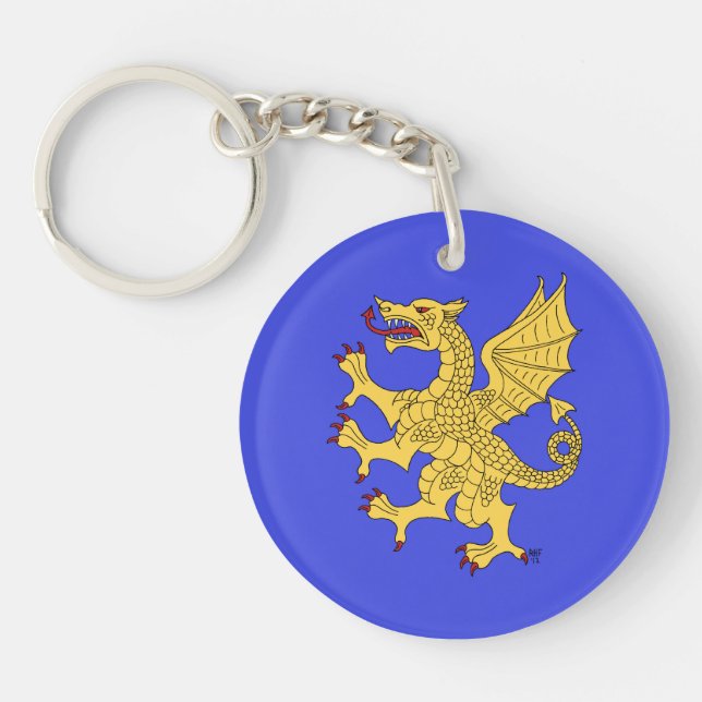 Dragon Rampant Or Key Ring (Front)