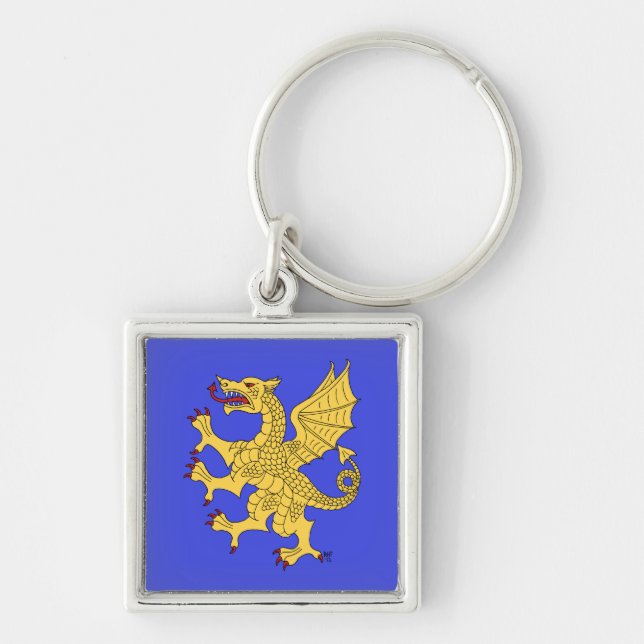 Dragon Rampant Or Key Ring (Front)