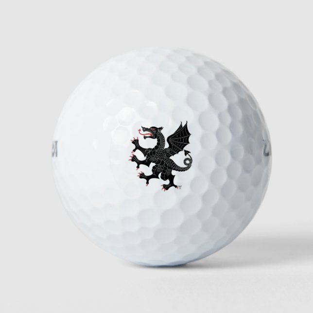 Dragon Rampant Sable Golf Balls (Front)