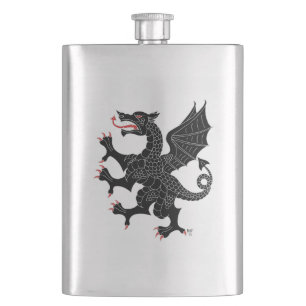 Dragon Rampant Sable Hip Flask