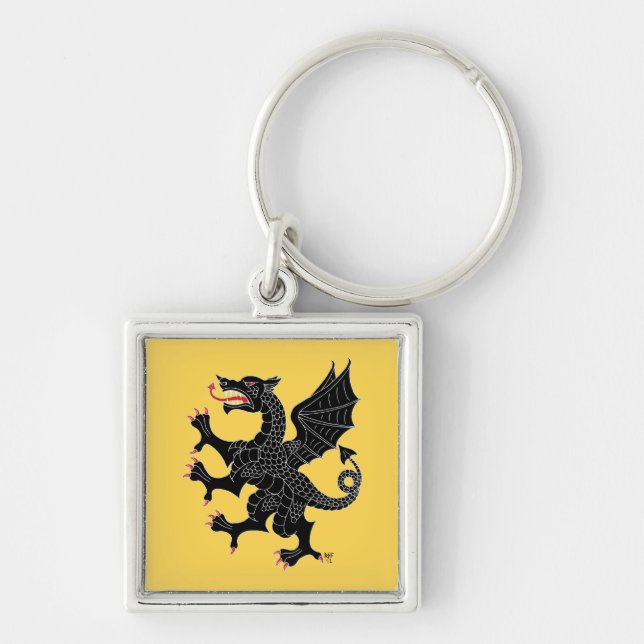 Dragon Rampant Sable Key Ring (Front)