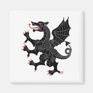 Dragon Rampant Sable Magnet