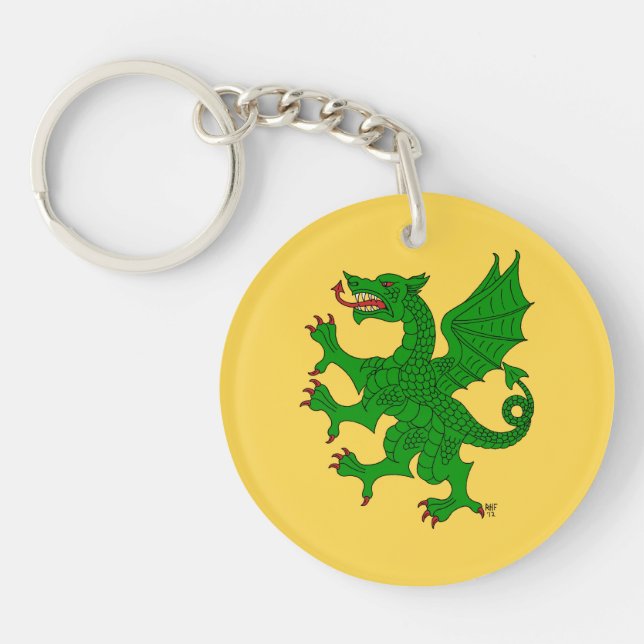 Dragon Rampant Vert Key Ring (Front)