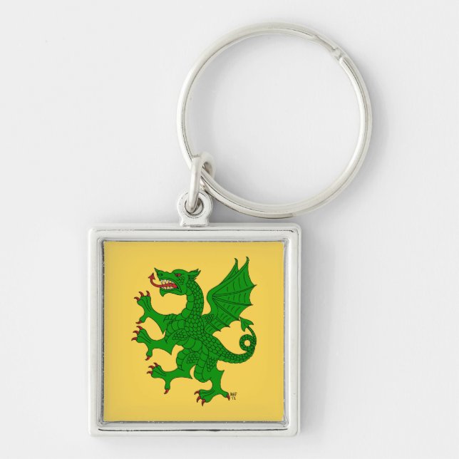 Dragon Rampant Vert Key Ring (Front)